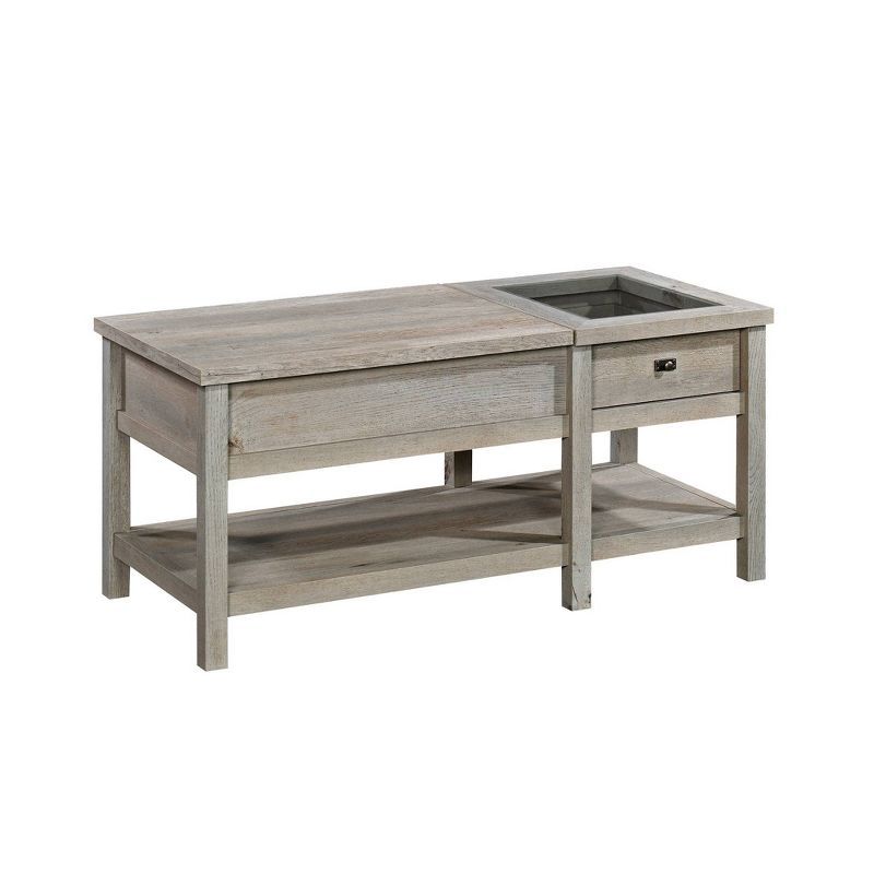 Mystic Oak Coastal-Inspired Rectangular Lift-Top Coffee Table with Storage