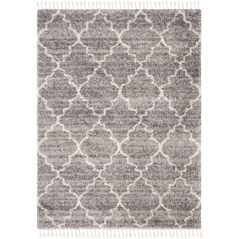 Ivory Shimmer 8' x 10' Hand-Knotted Synthetic Shag Rug