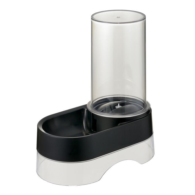 Black Elevated Automatic Gravity Pet Water Dispenser with Clear Tank