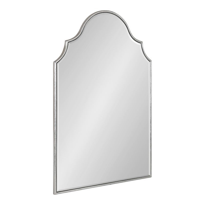 Leanna Silver Arched Wall Mirror with Scalloped Edges