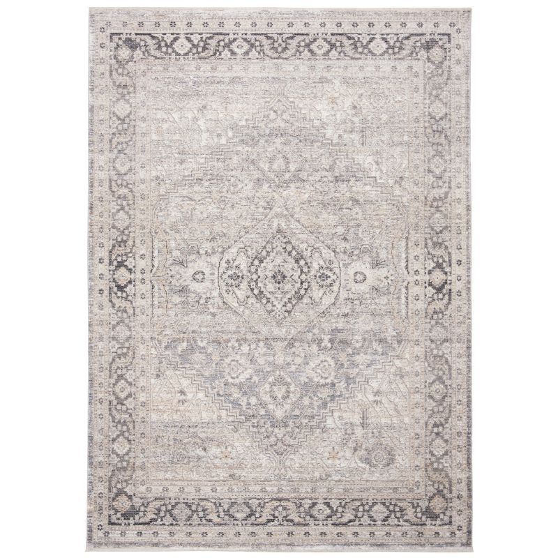 Grey and Ivory Hand-Knotted Wool Area Rug, 2'6" x 4'