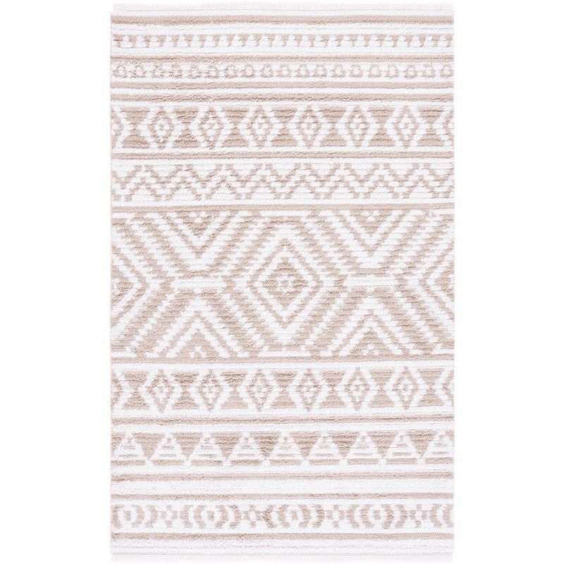 Continental Ivory Synthetic 4' x 6' Flat Woven Area Rug