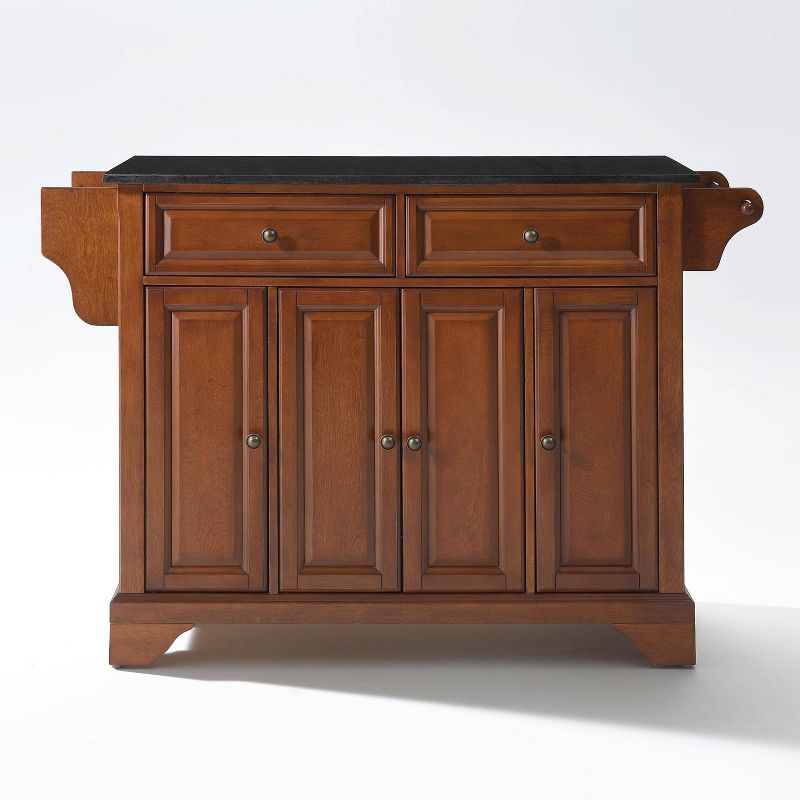 Lafayette Cherry Wood Kitchen Island with Black Granite Top