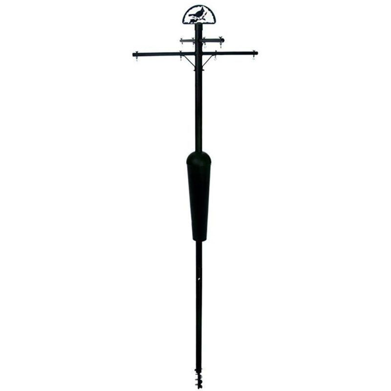 Black 96" Steel Squirrel Proof Bird Feeder Pole System