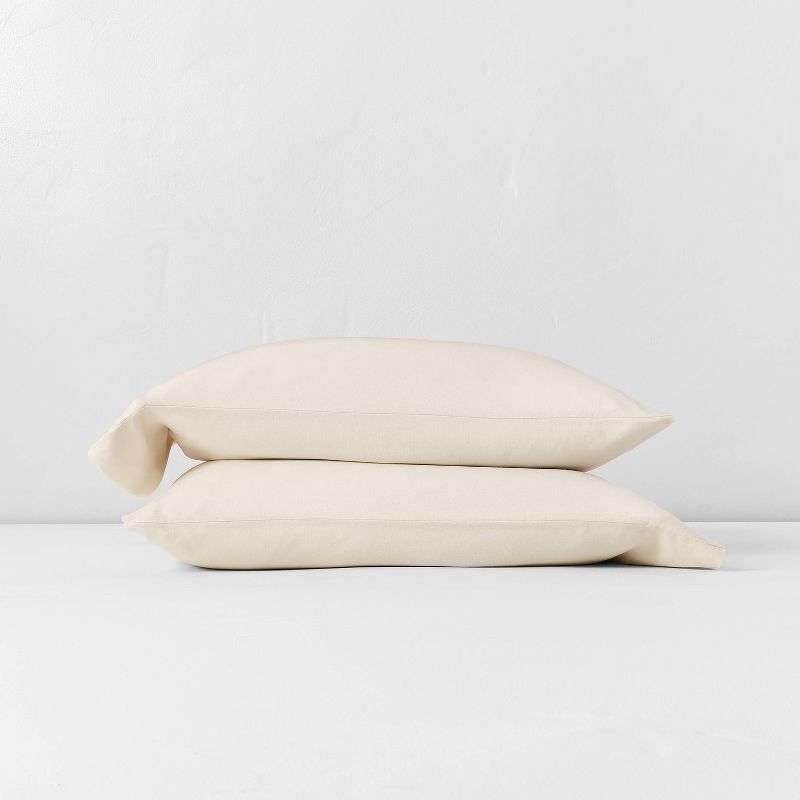 Natural Linen Blend Standard Pillowcase Set