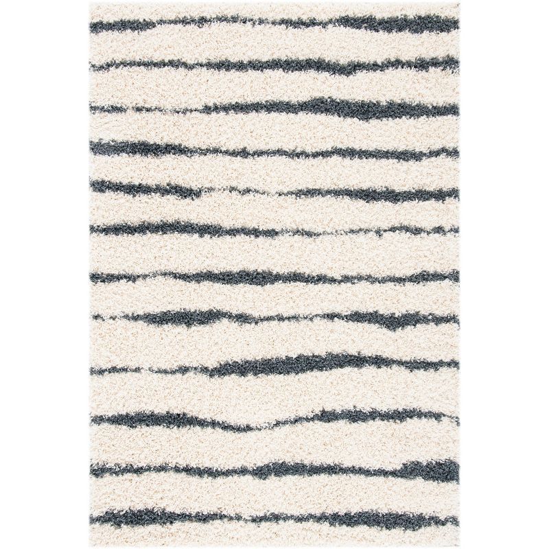 Plush Gray Shag 8' x 10' Hand-knotted Synthetic Area Rug