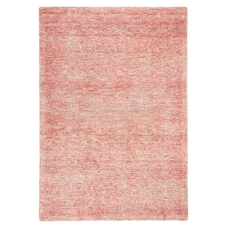 Hand-Tufted Red and Ivory Wool Rectangular Area Rug, 5' x 7'