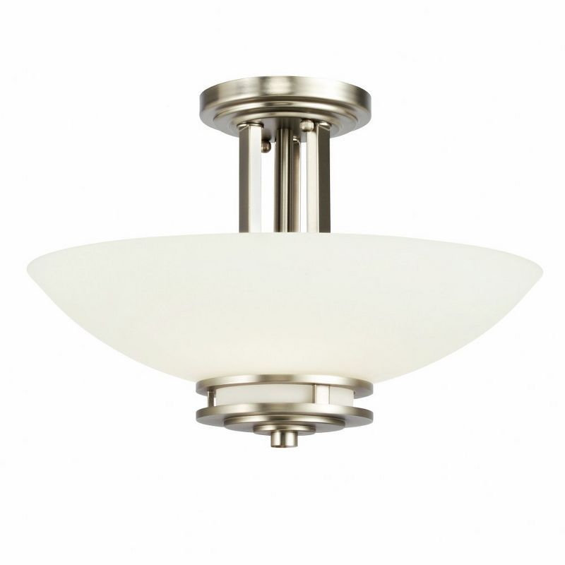 Hendrik Polished Nickel 10"H x 15"Dia Modern Semi-Flush Ceiling Light