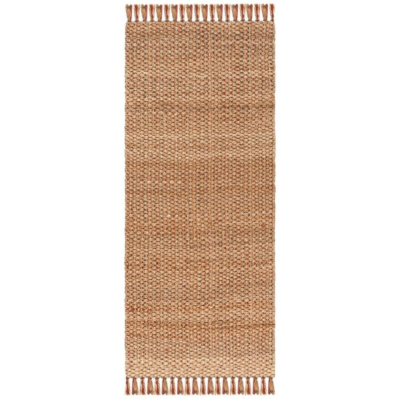 Natural Jute Handwoven Area Rug with Fringe, 2'6" x 6'