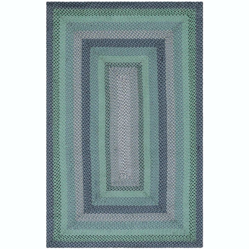 Handmade Gray Cotton Braided Reversible Area Rug, 5' x 8'