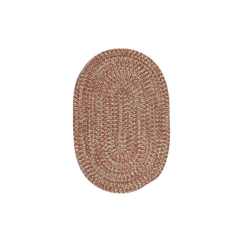 Handmade Red Oval Synthetic Reversible Outdoor Rug