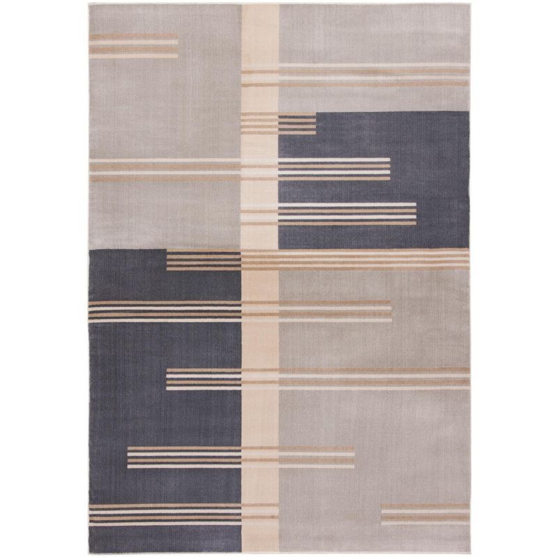 Orwell Abstract Geometric Easy-Care Area Rug, Gray/Charcoal, 5'3" x 7'7"
