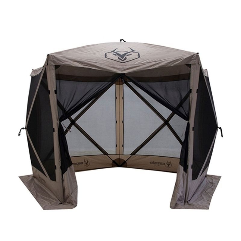 Desert Sand Portable 5-Sided Gazebo with Mesh Windows