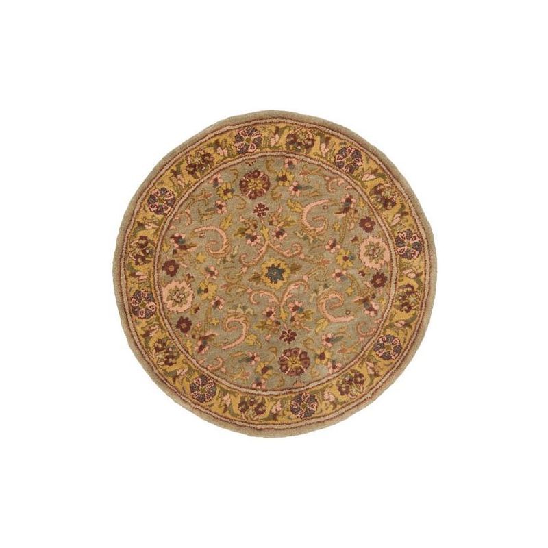 Gray 6' Round Hand-Tufted Wool Area Rug