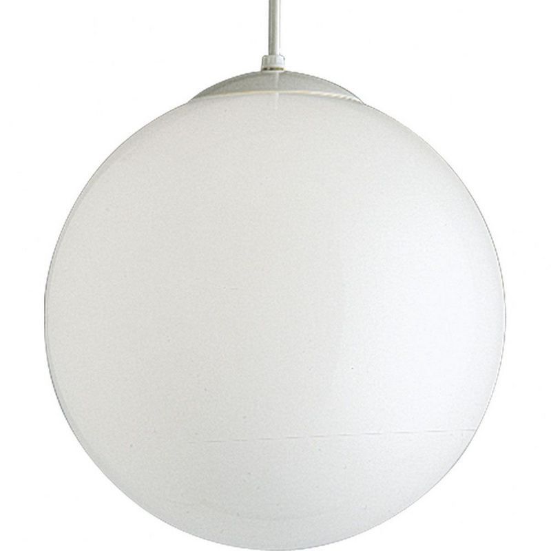 Satin White Glass Globe Pendant Light