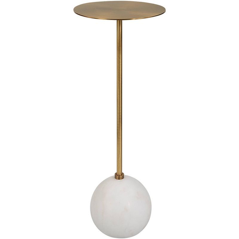 Gold and White Round Marble Drink Table