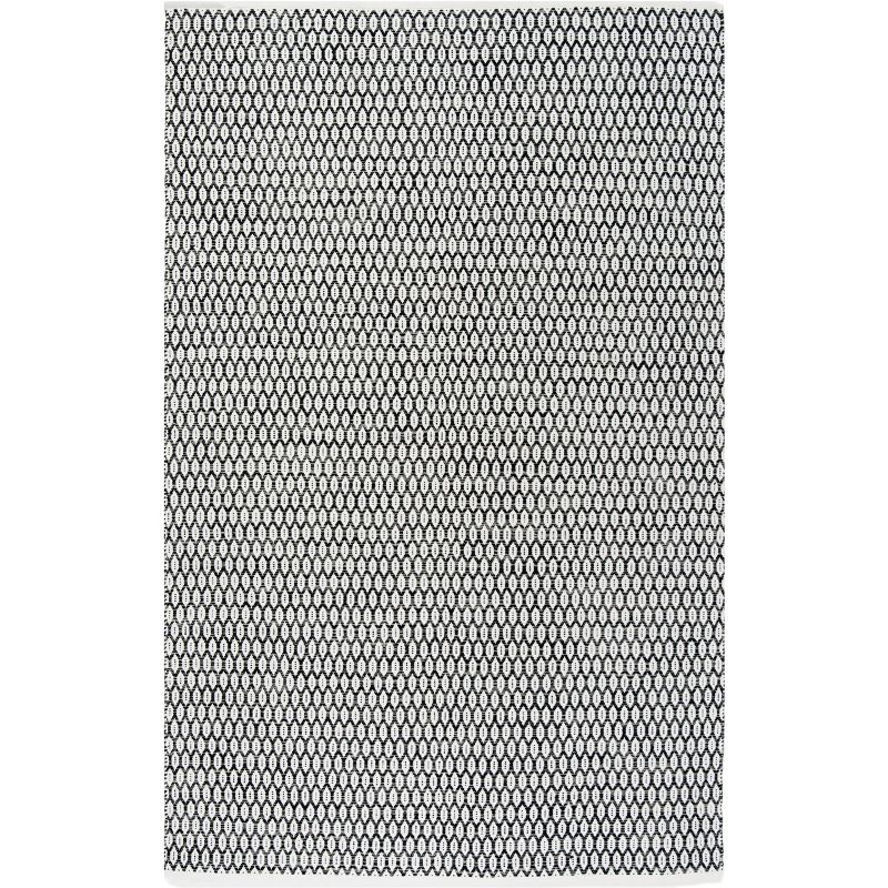 Montauk Black and Ivory Handwoven Cotton Area Rug 6' x 9'