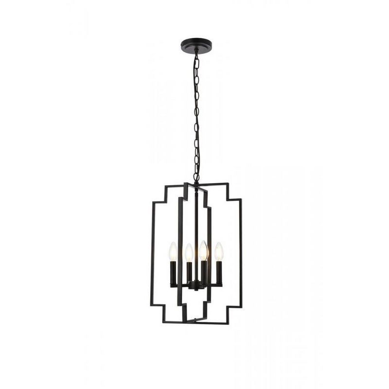 Rosenfeld Black Metal 4-Light Adjustable Pendant