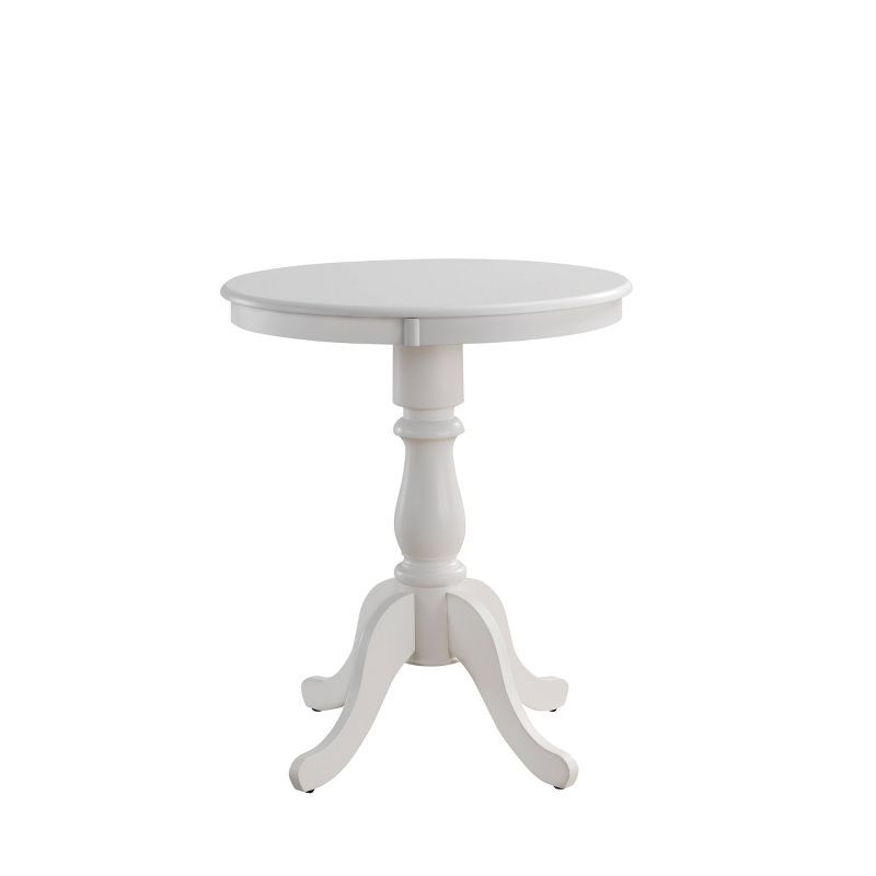 White Round Wood Transitional Counter Height Bar Table