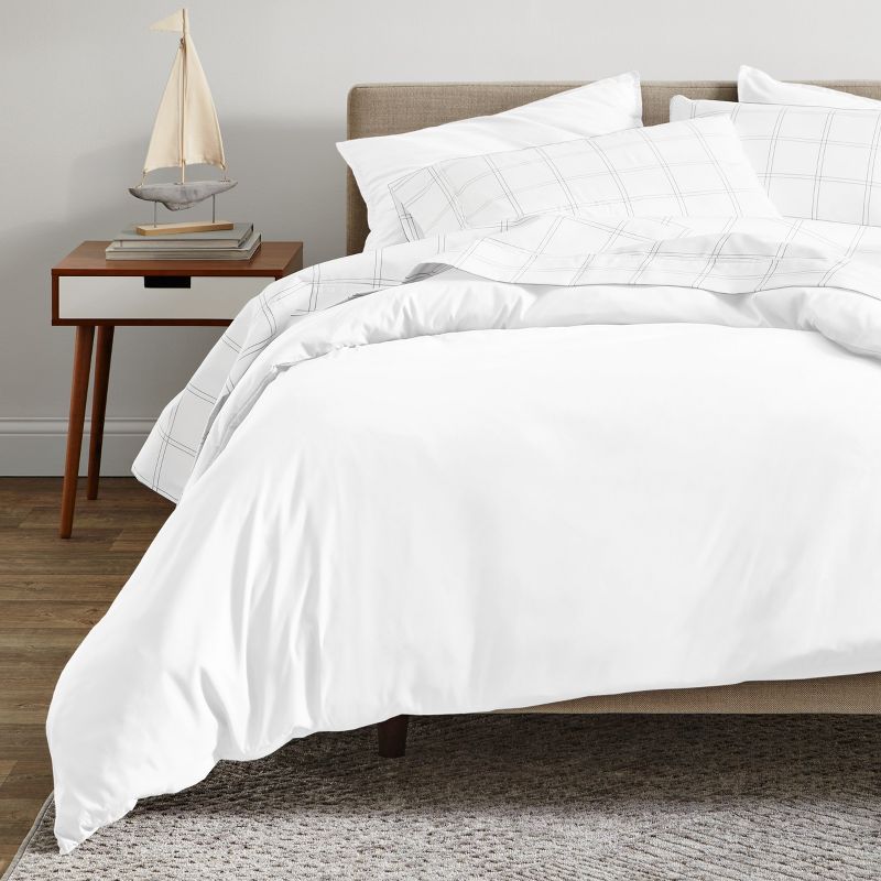 White Organic Cotton Sateen Twin/Twin XL Duvet Cover Set