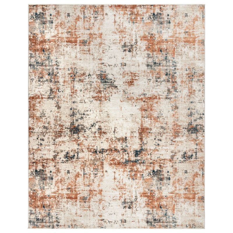 Gray and Beige Tufted Rectangular 8' x 10' Synthetic Area Rug