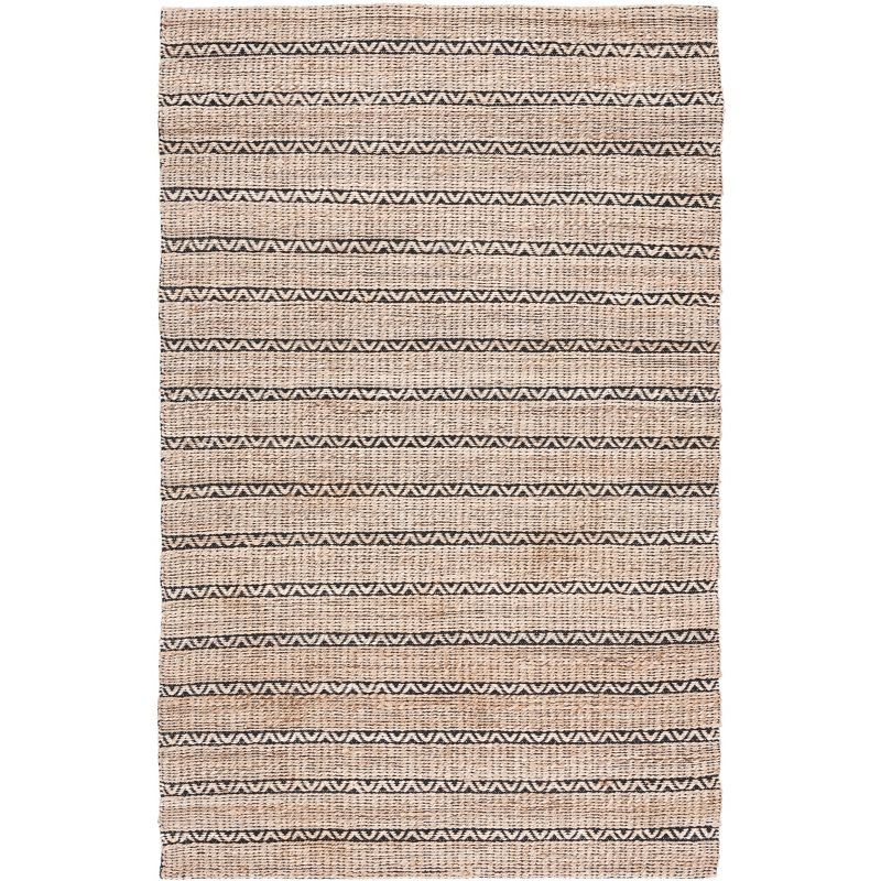 Handwoven Cotton-Jute Blend Rug in Black & Natural - 3' x 5'