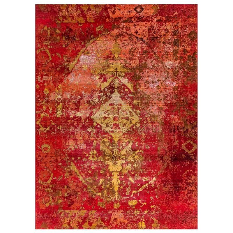 Saffron Flat Woven Rectangular Synthetic Area Rug