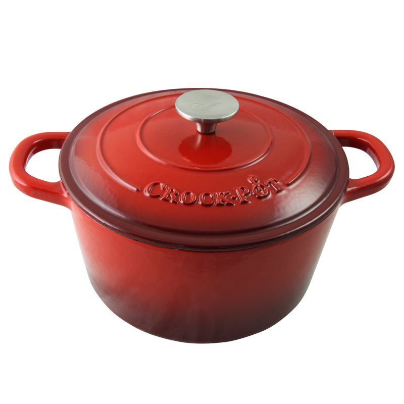 Scarlet Red Enameled Cast Iron 5 Qt Dutch Oven