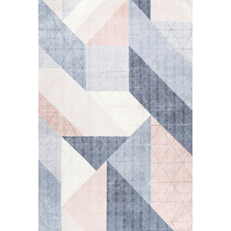 Modern Diamond 8' x 10' Blue Viscose Rectangular Area Rug