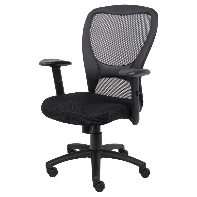 Adjustable Black Mesh Task Chair with Swivel and Tilt Control