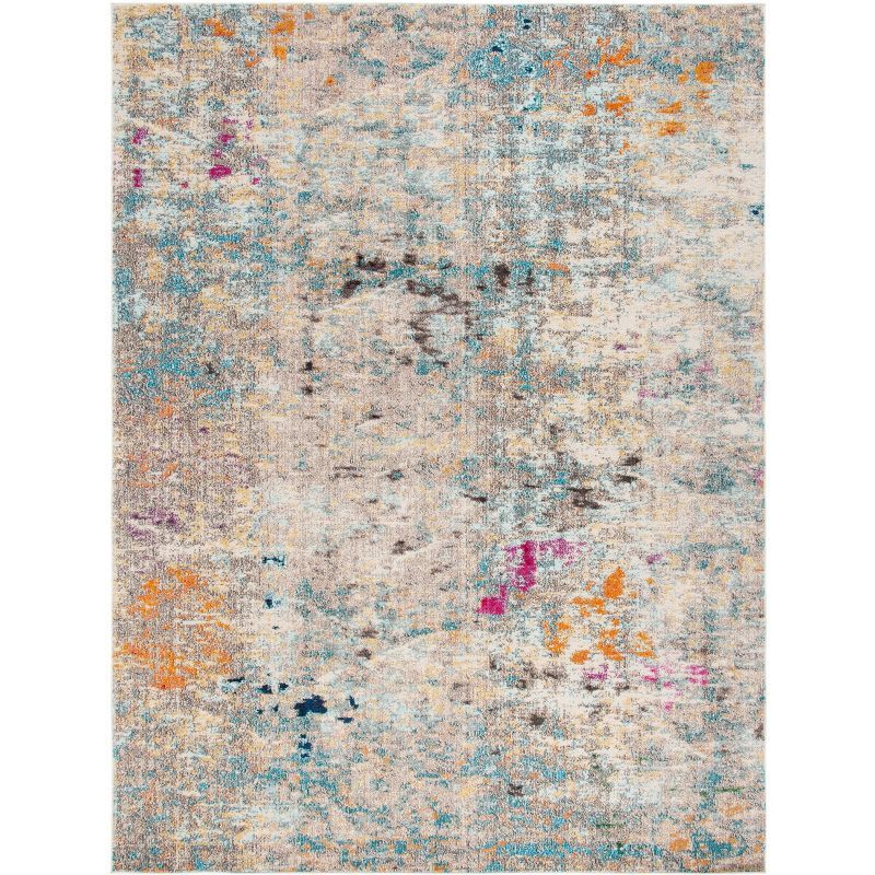 Grey and Gold Flat Woven Synthetic Area Rug, 12' x 15'