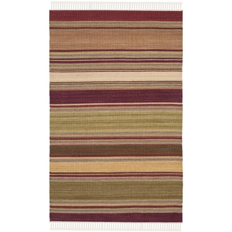 Handmade Red Striped Wool Kilim Area Rug 2'6" x 4'