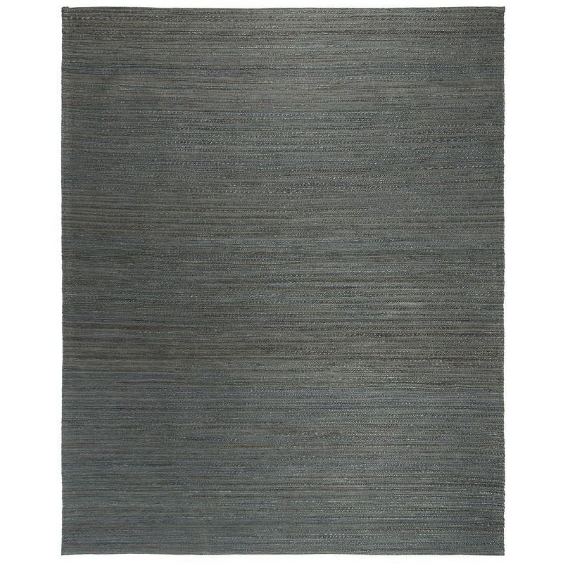 Dark Green Cotton Flat Woven Rectangular 6' x 9' Area Rug