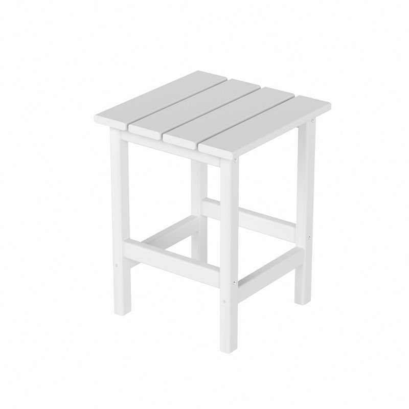 White HDPE Square Outdoor Adirondack Side Table