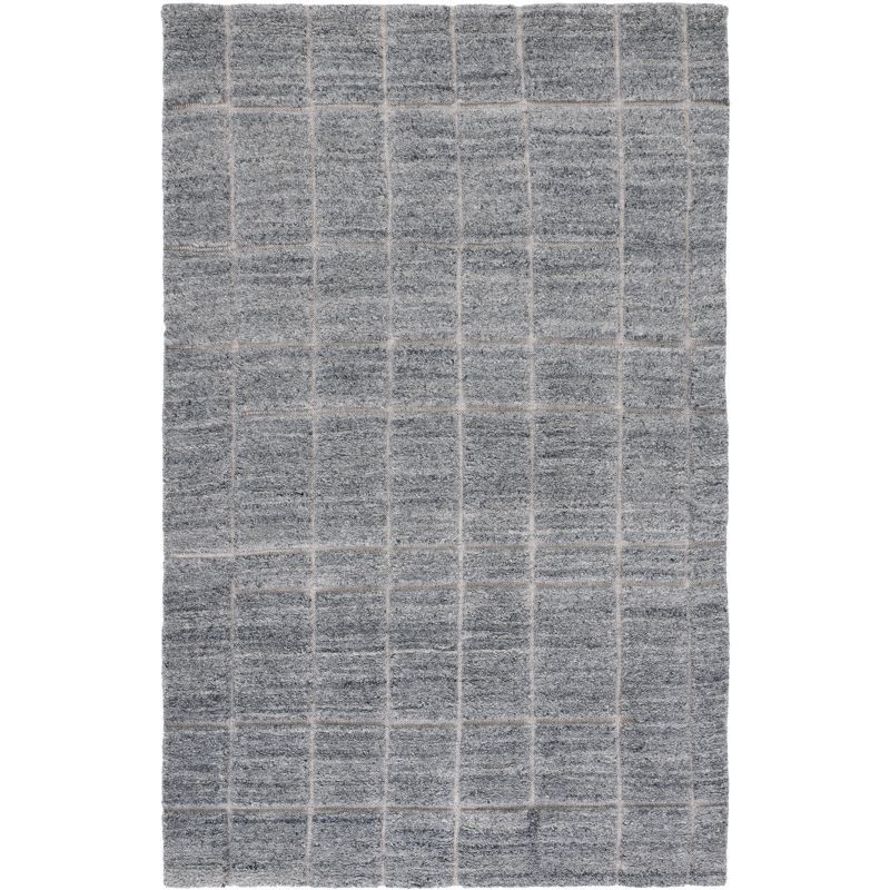 Hand-Knotted Nomadic Charcoal Wool 4' x 6' Area Rug