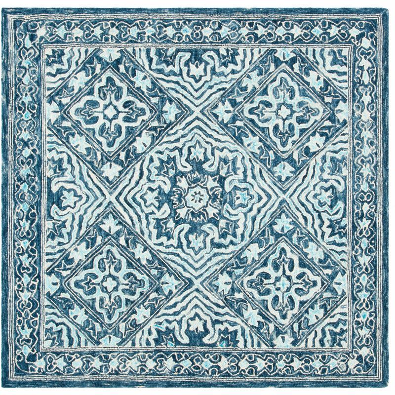 Hand-tufted Elegance Light Blue Wool 6' Square Area Rug