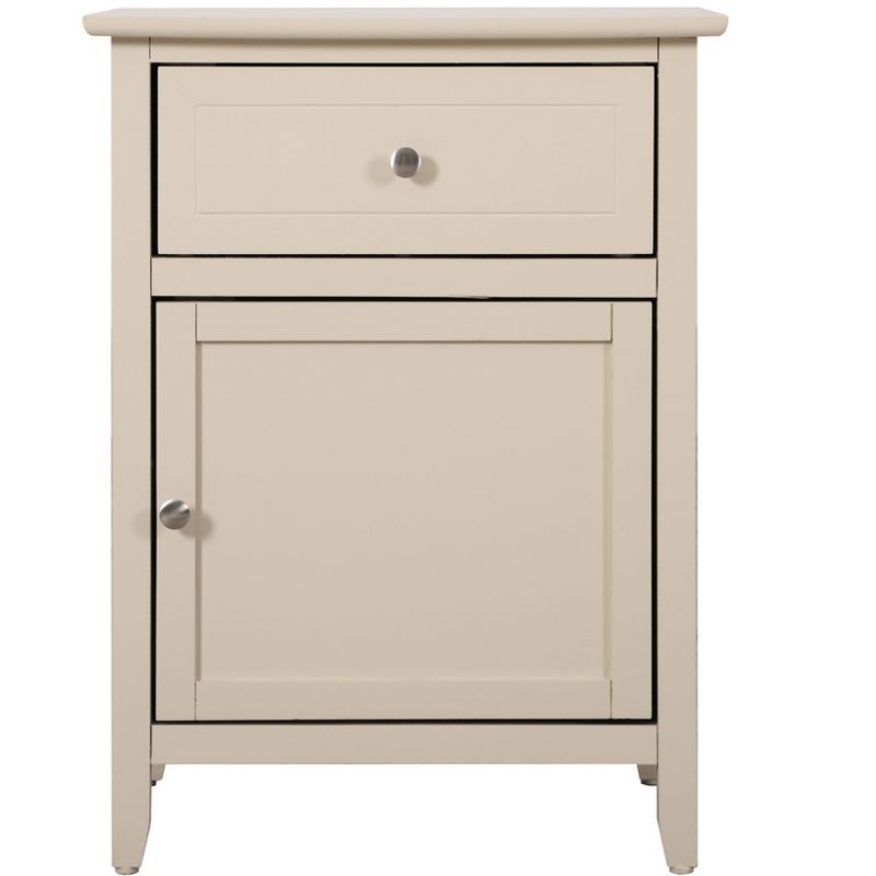 Lzzy Beige Solid & Manufactured Wood 1-Drawer Nightstand