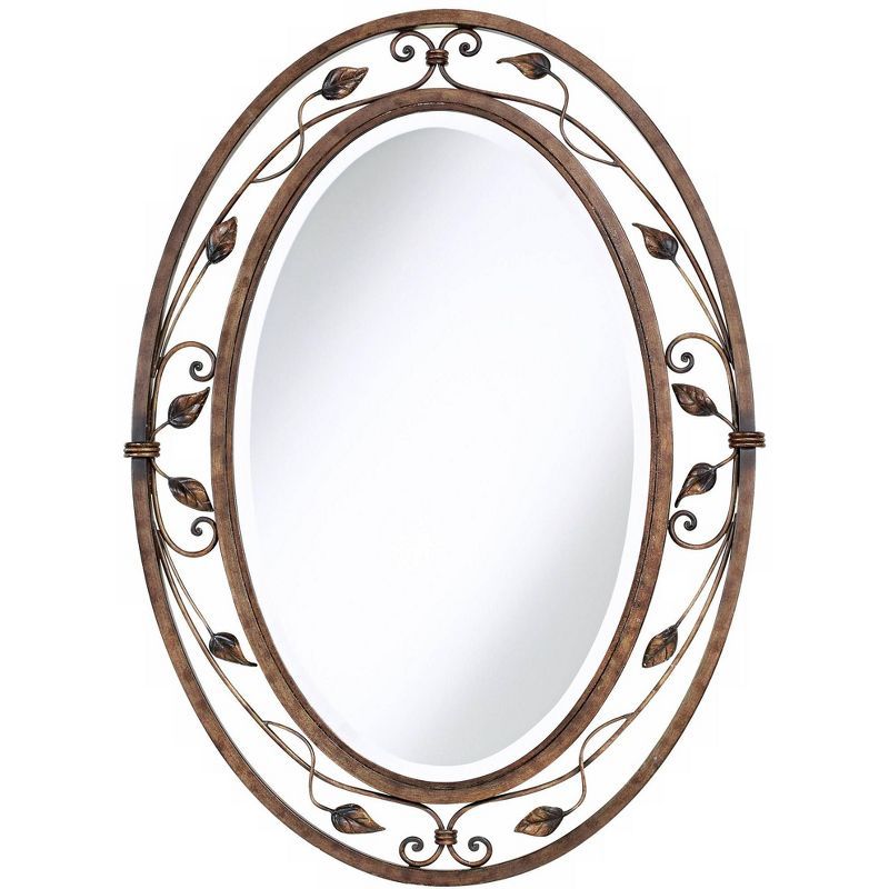 Eden Park Oval French Bronze Beveled Vanity Wall Mirror 39"