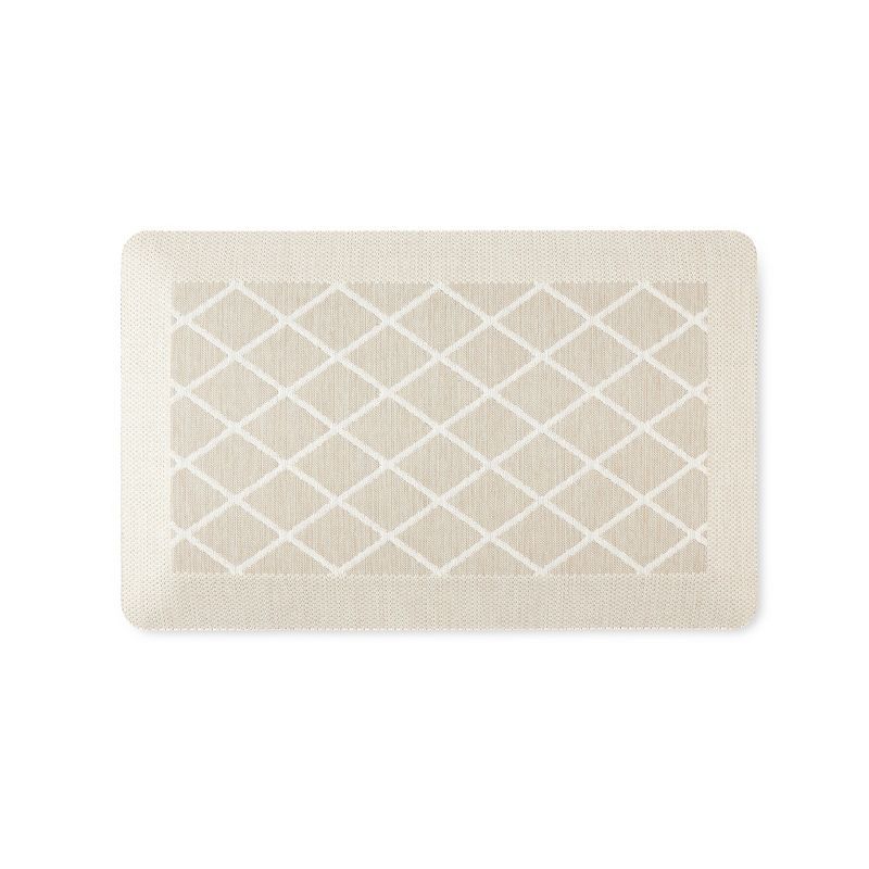 Beige Diamond Pattern Anti-Fatigue Kitchen Mat 19.6" x 32"