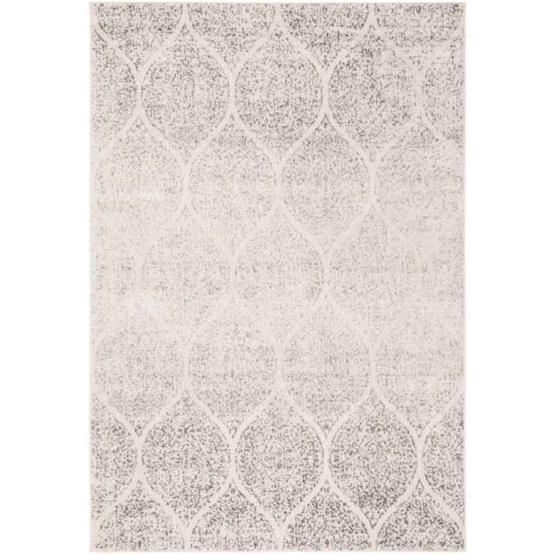 Elegant Ivory & Silver Cotton Blend 4' x 6' Reversible Area Rug