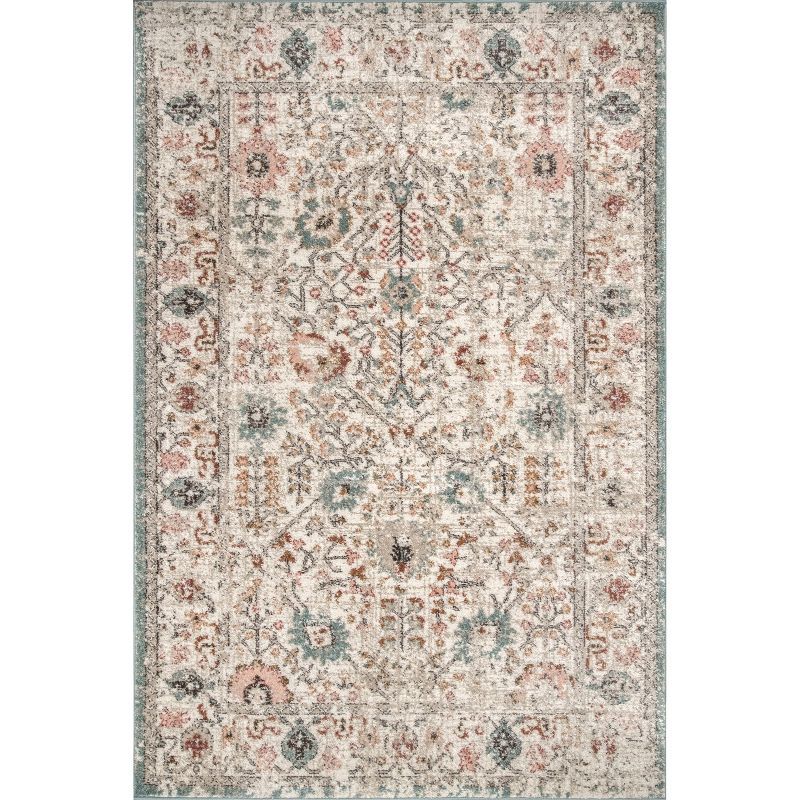 Lenore Vintage Multicolor Floral Easy-Care Area Rug