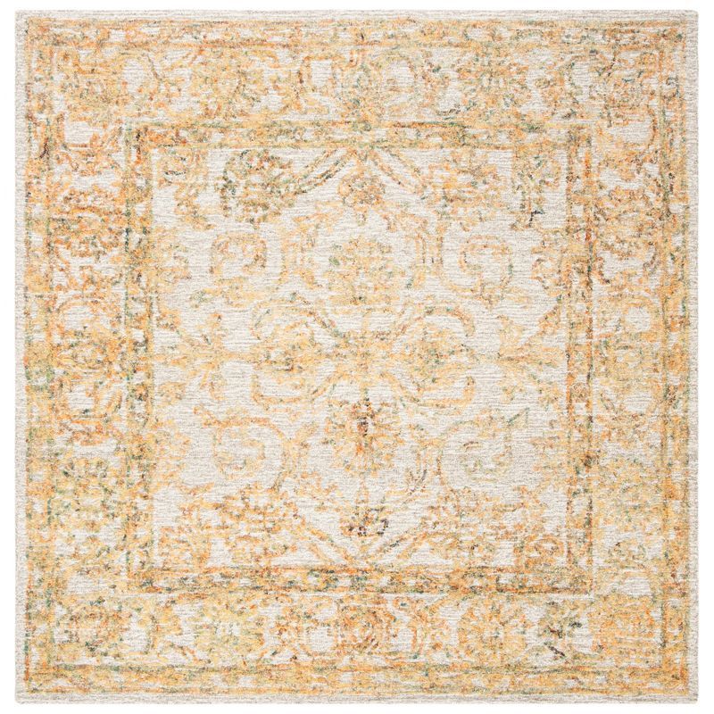 Handmade Tufted Wool Abstract Multicolor 6' Square Rug