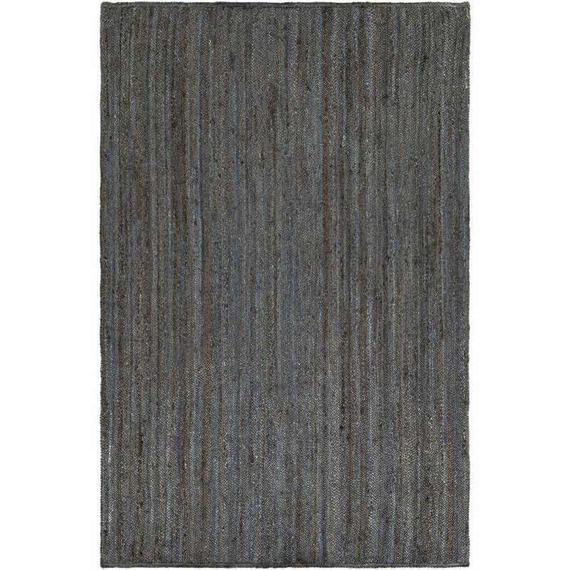 Handmade Navy Wool Rectangular Area Rug 5' x 7'