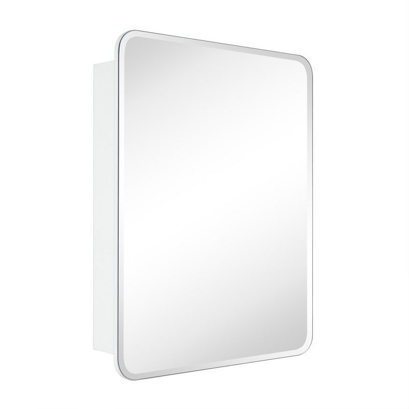 TEHOME 24'' x 30'' White Frameless Metal Medicine Cabinet with Mirror