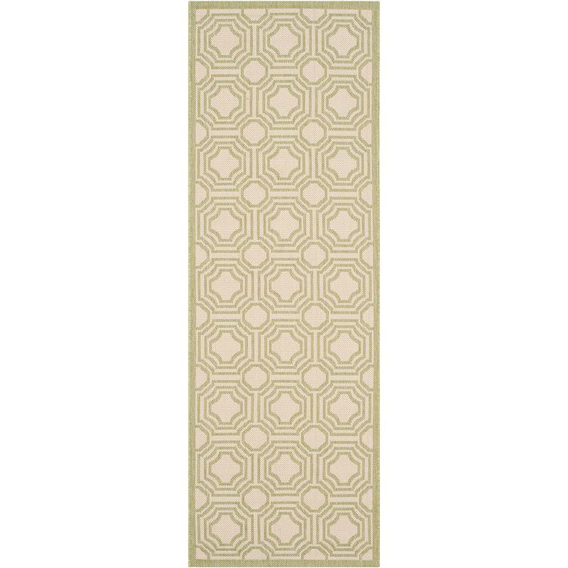 Navy and Beige Rectangular Easy-Care Synthetic Area Rug