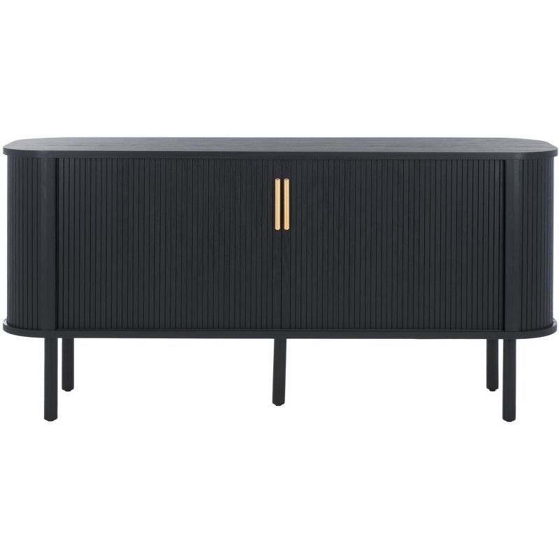Tealla Black and Gold Tambour Sideboard Media Stand