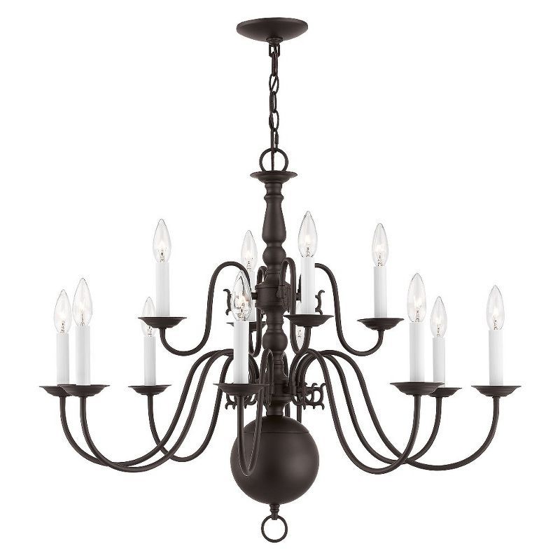 Williamsburgh Bronze 12-Light Colonial Chandelier