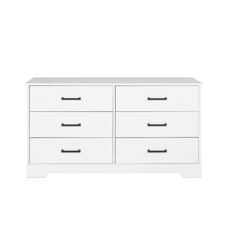 White Farmhouse Double Dresser with Soft Close Drawers