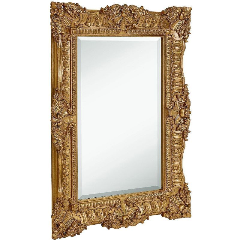 Large Ornate Gold Baroque Rectangular Wall Mirror