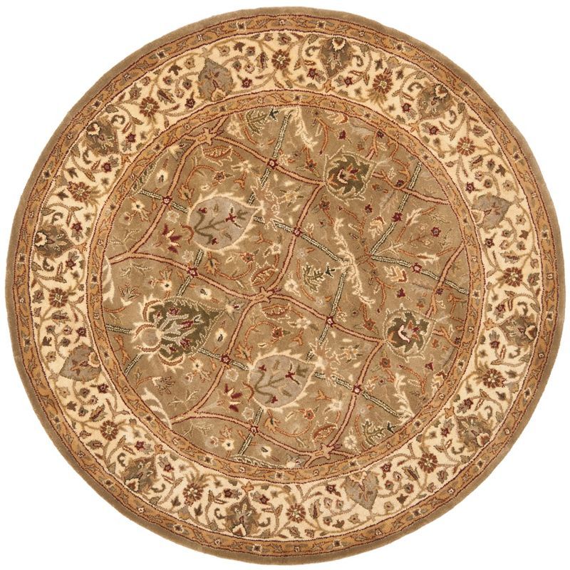 Persian Legend PL819 Hand Tufted Round Traditional Area Rug - Light Green/Beige - 3' 6" X 3' 6" Round - Safavieh.